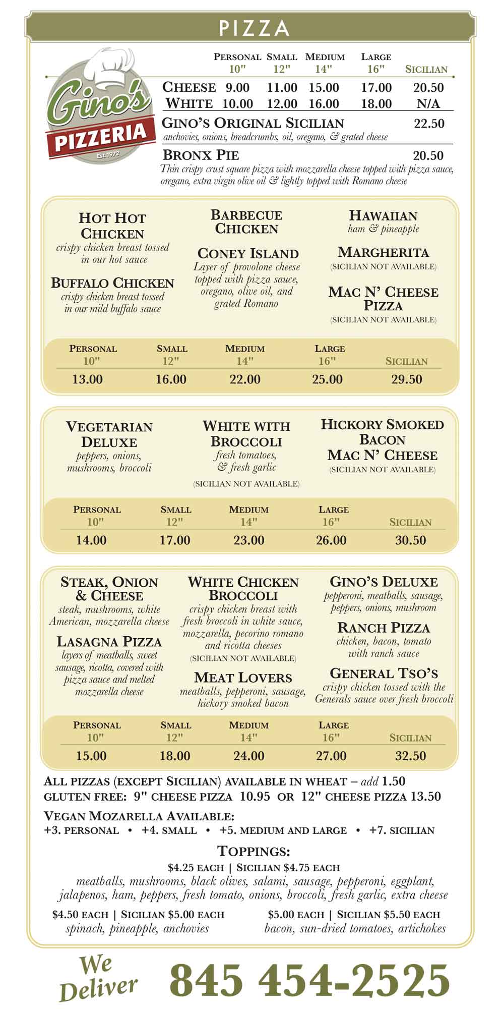 Gino's Pizza Poughkeepsie Pizza July 2025